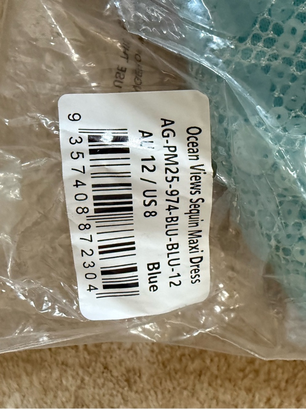 Peppermayo Ocean Views Sequin Maxi Dress - Light Blue - Picture 4 of 5